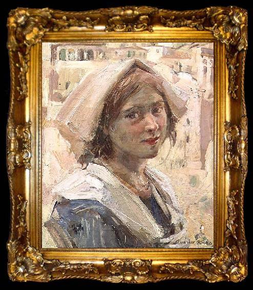 framed  Alexander Ignatius Roche Peasant Girl, ta009-2